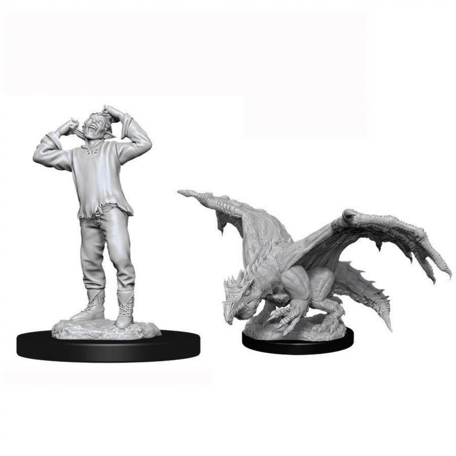 Green Dragon Wyrmling & Afflicted Elf
