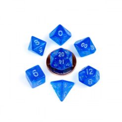 7-Die Set 10mm Stardust: Blue w/ Silver Numbers