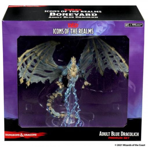 D&D Icons of the Realms: Set 18- Boneyard- Blue Dracolich Premium Set