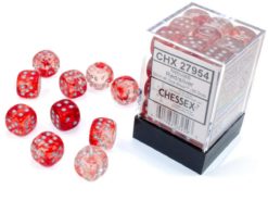 12mm d6 Nebula Luminary: Red/silver