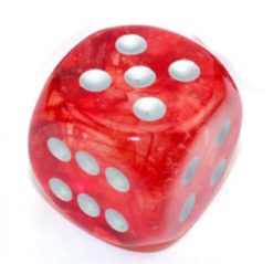 30mm d6 Nebula Luminary: Red/silver