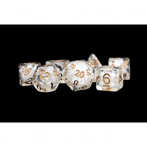 7-Die Set 16mm Resin Pearl: Clear w/ Copper Numbers