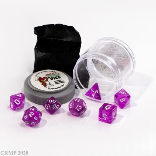 Pizza Dice - Lucky Dice - Clear Purple