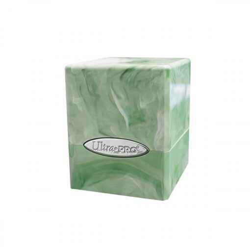 Deckbox: Satin Cube 100+ Marble- Lime Green/White