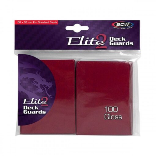 Deck Protectors: Elite2 Deck Guards- Glossy- Red (100 ct.)