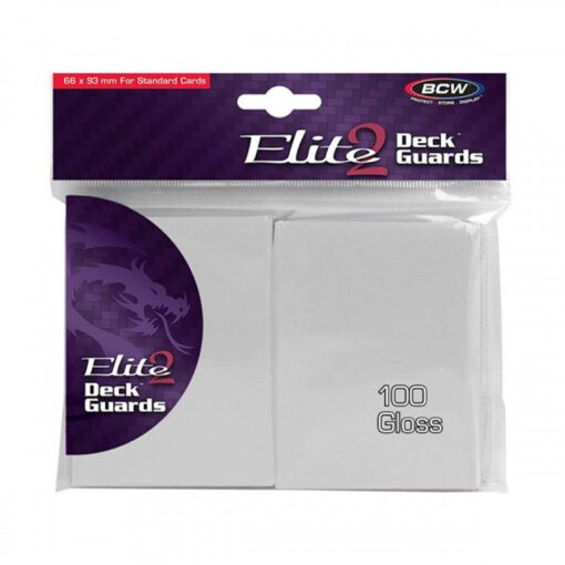 Deck Protectors: Elite2 Deck Guards- Glossy- White (100 ct.)