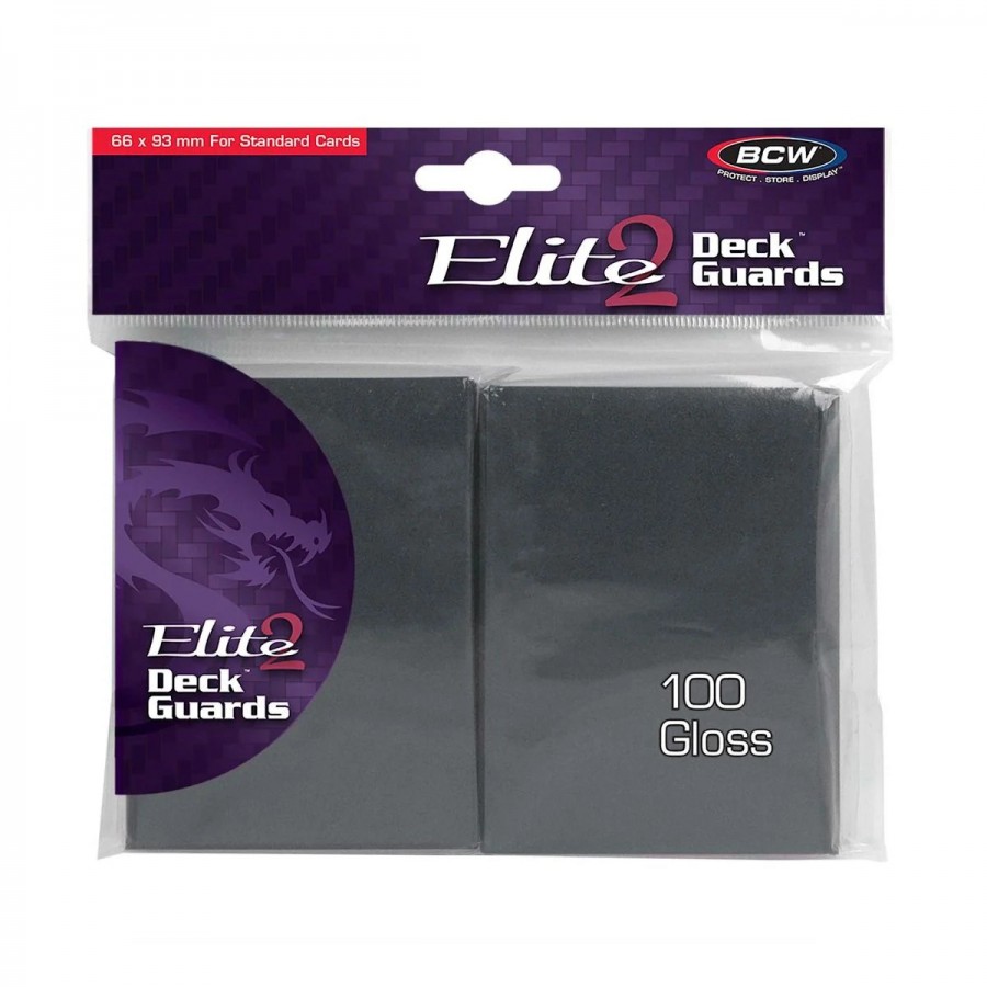 Deck Protectors: Elite2 Deck Guards- Glossy- Cool Gray (100 ct.)