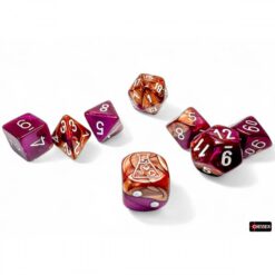 7-Die Set Gemini: Copper-Purple/White (+bonus die)(Lab Dice 9)