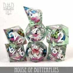 House of Butterflies (Liquid Core) - 7 Dice Set