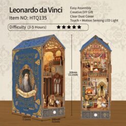 Diy Miniature House Book Nook Kit: Leonardo da Vinci w/ Dust Cover