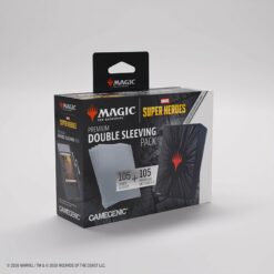 Card Sleeves: MTG Premium Double Sleeving Pack- Marvel Super Heroes- Comic Burst Black (105ct)