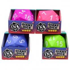 Foam Dice: Giant Dice- D20 Assortment- Periwinkle/ Purple/Green/Pink