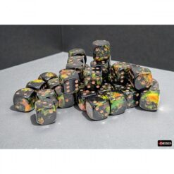 Chessex - 12mm Deep Forest/gold brush 36d6 set