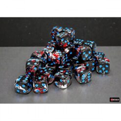 Chessex - 12mm Dark Side/blue brush 36d6 set